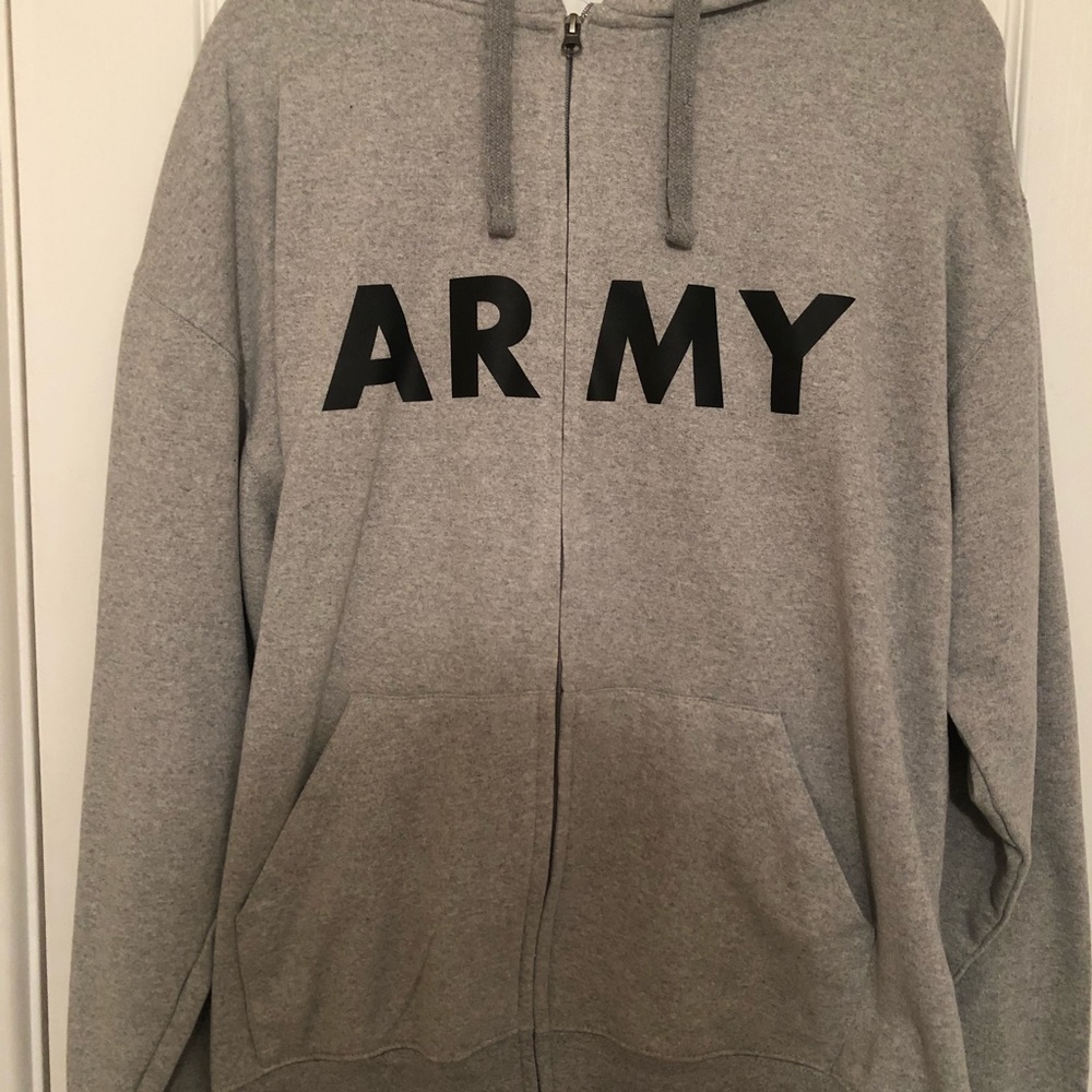 Gray Army Zip Up Hoodie *NWOT*